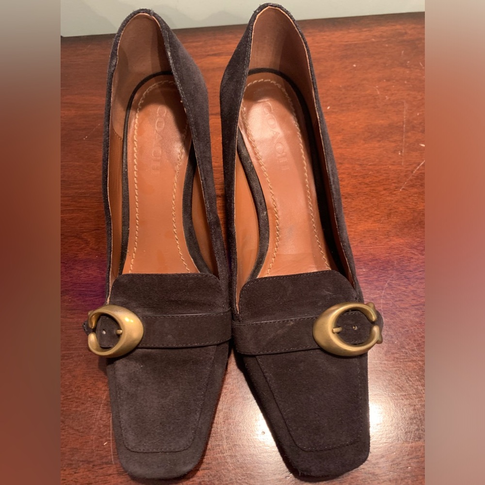 COPY - Coach black suede pumps—so versatile